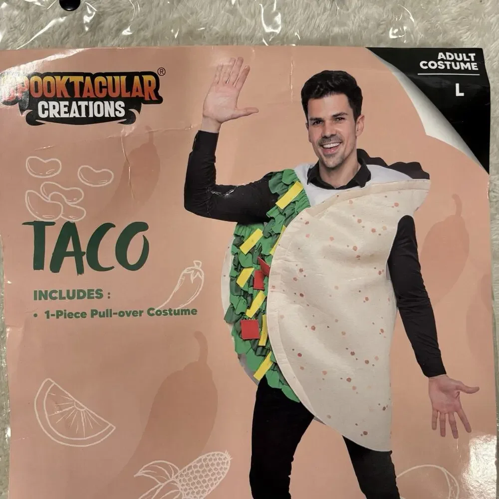 Spooktacular Creations Taco Costume Adult Large NWT Pullover One Piece